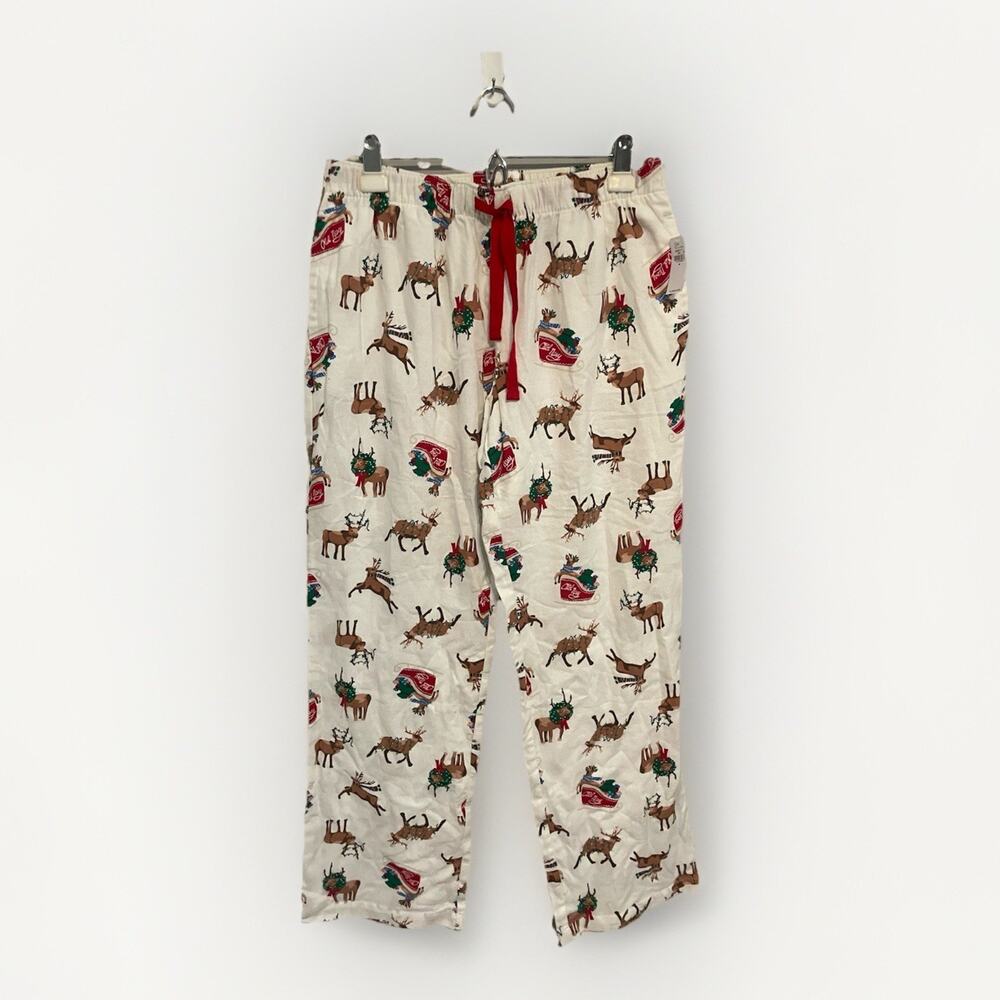 Old Navy NWT‎ Size Medium Colorful Festive Reindeer Print Flannel Pajama Pants